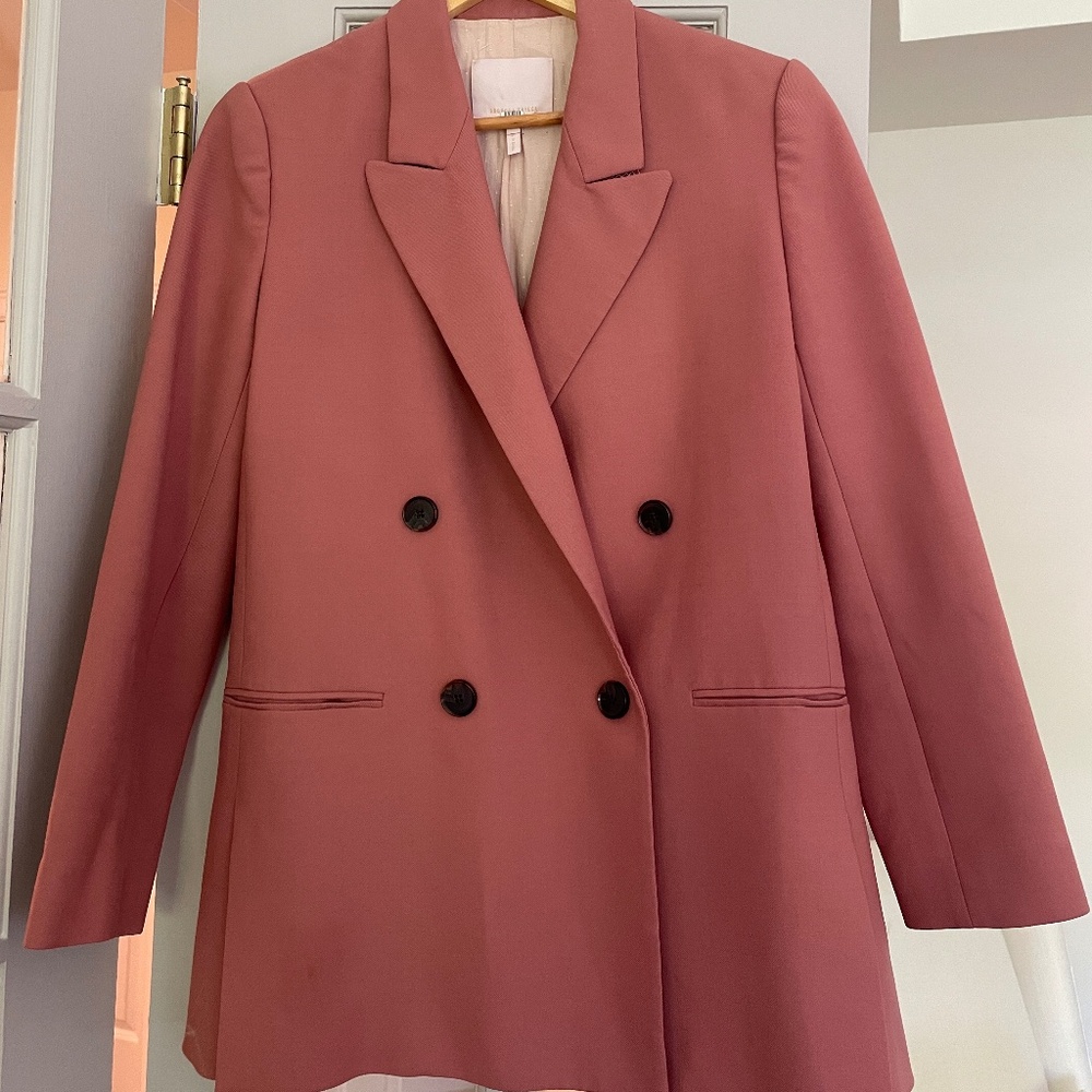 Rebecca Vallance Double Breasted Blazer - terracotta / dusty peach / dusty pink